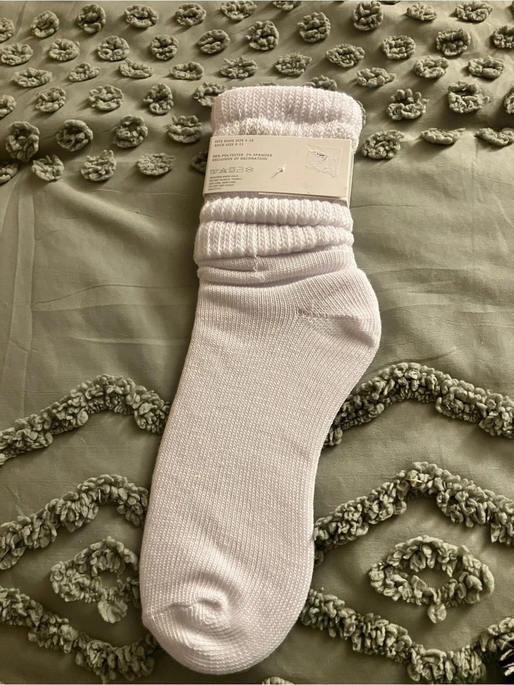 Slouch socks flowers new white pink